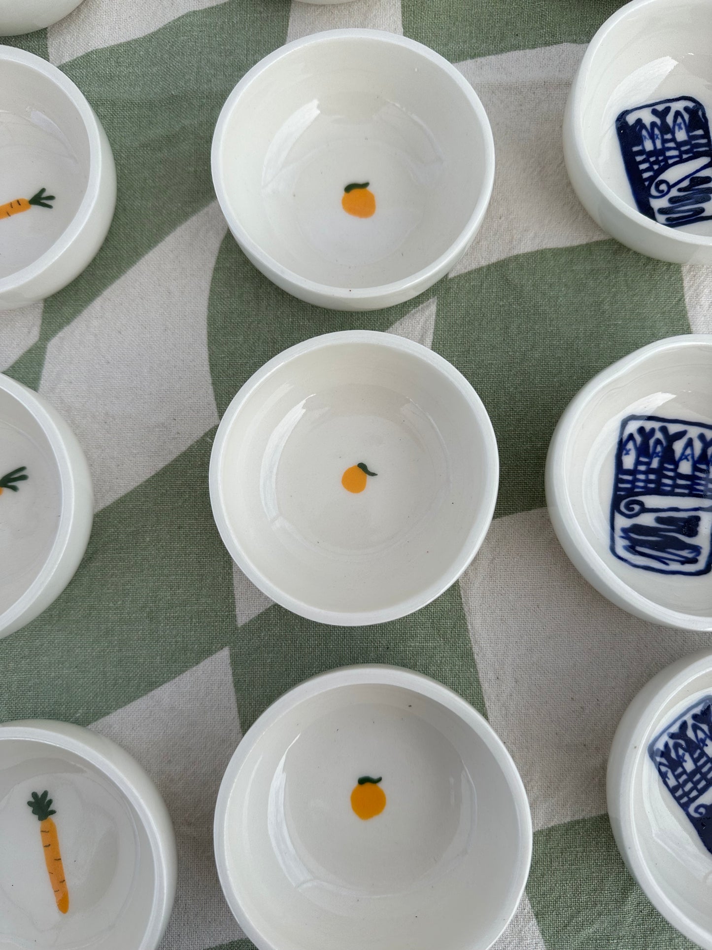 hand painted tiny bowls