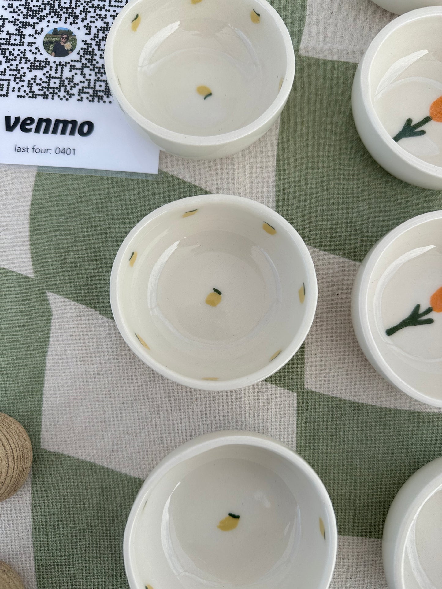 hand painted tiny bowls