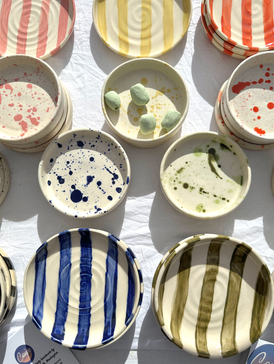 MADE TO ORDER: wheel thrown swirl plates