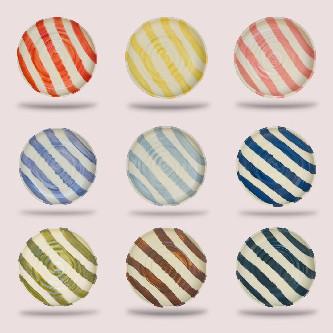 MADE TO ORDER: wheel thrown swirl plates