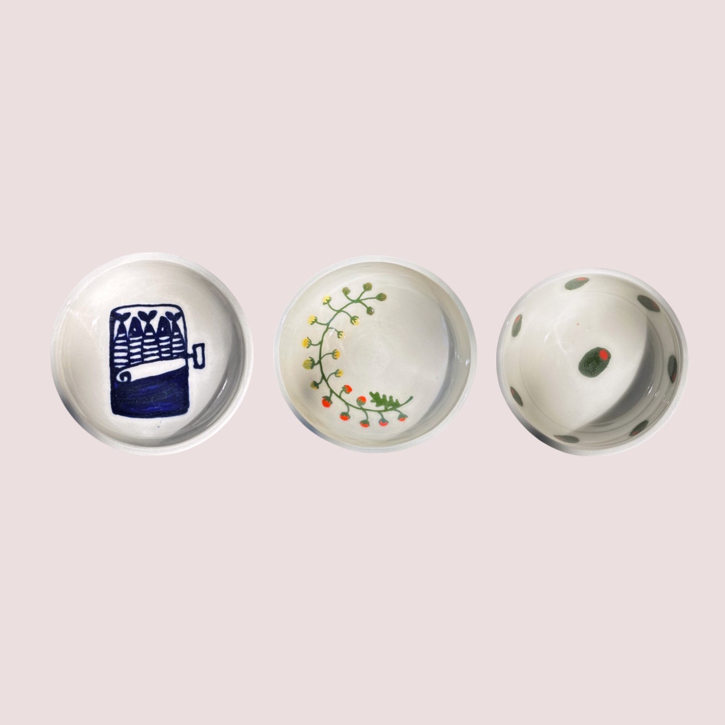 hand painted tiny bowls