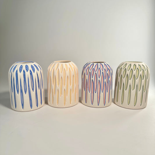 Little Gems: Colorful Carved Bud Vases