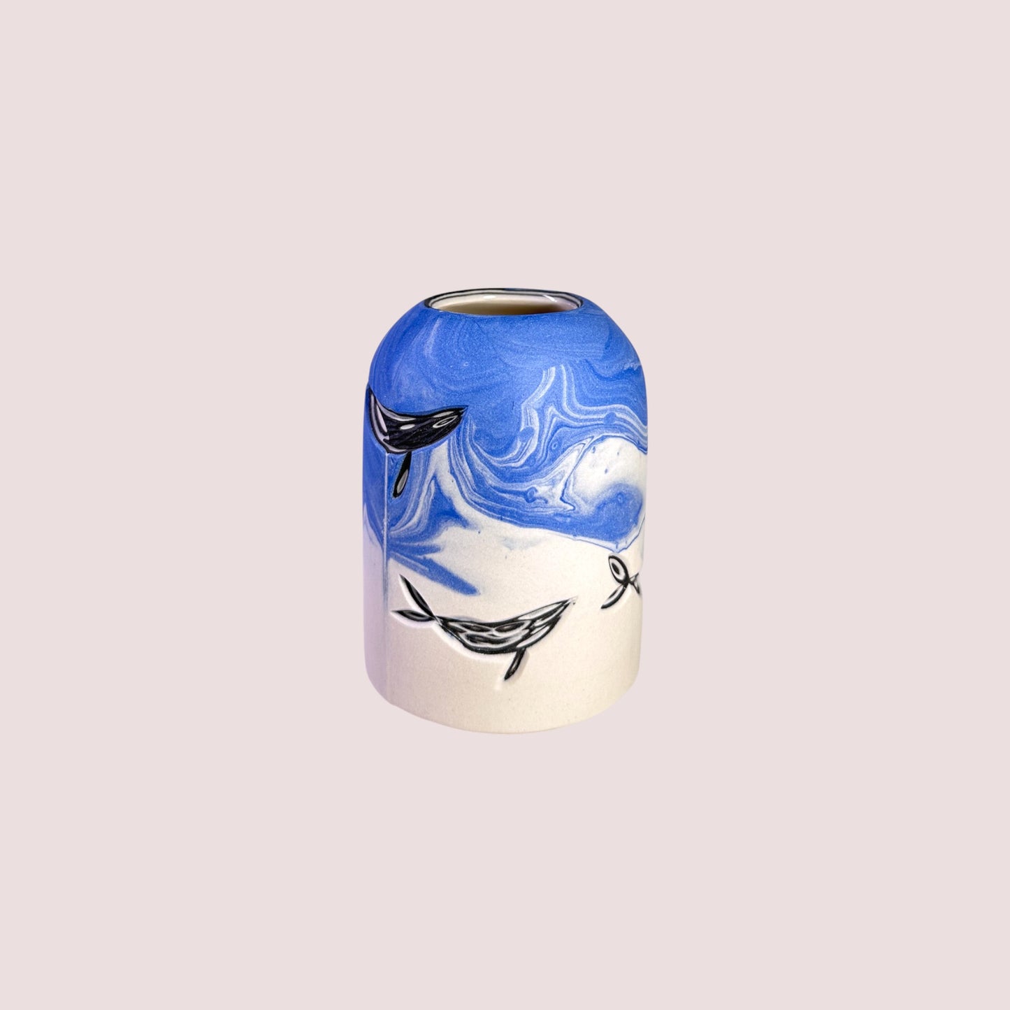 Carved Whale Bud Vases