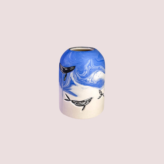 Carved Whale Bud Vases